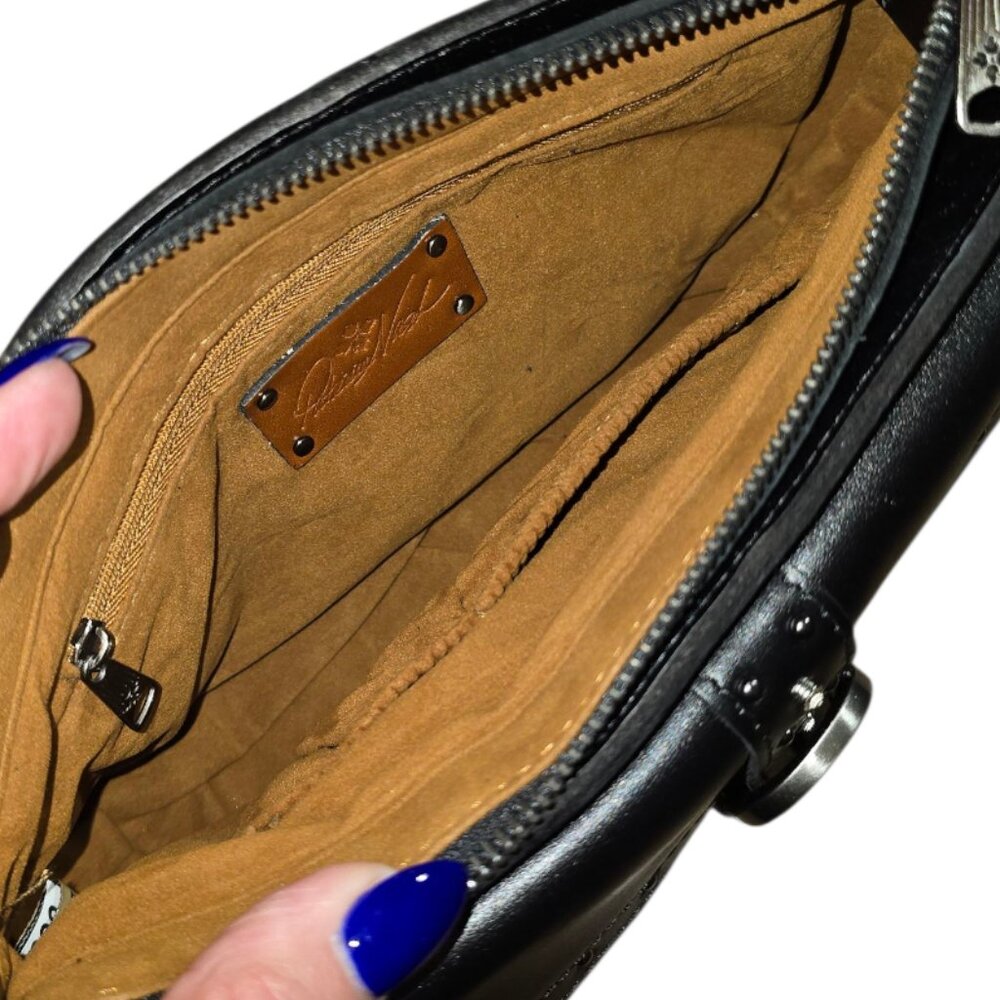 NWOT  -  Patricia Nash Montana Leather Maisie Small Black Leather Crossbody - Picture 10 of 13